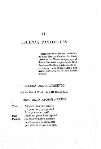 VII. Escenas pastoriles