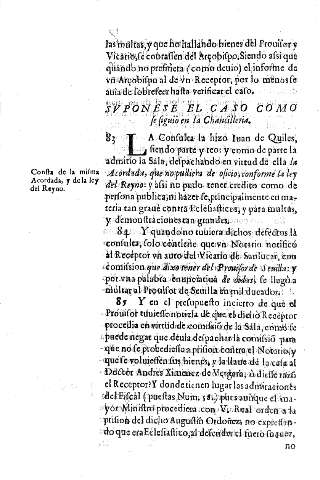 Suponese el caso como se siguio en la Chancilleria.
