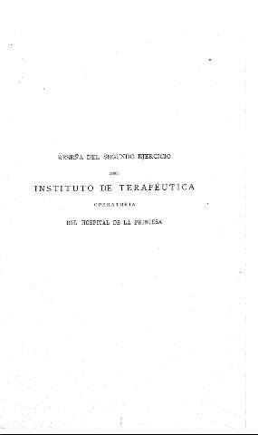Reseña del segundo ejercicio del Instituto de terapéutica operatoria del Hospital de la Princesa