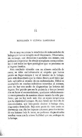 II. Patología y clínica laríngeas