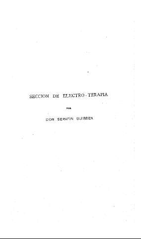 Seccion de Electro-Terapia por don Serafín Buissen