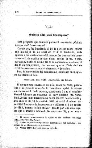 VII. ¿Cuántos años vivió Shakespeare?