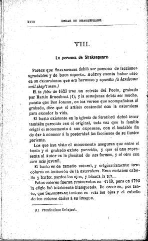VIII. La persona de Shakespeare