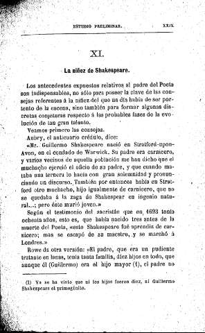 XI. La niñez de Shakespeare