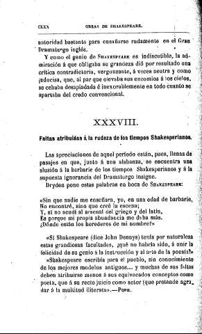XXXVIII. Faltas atribuidas á la rudeza de los tiempos Shakesperianos
