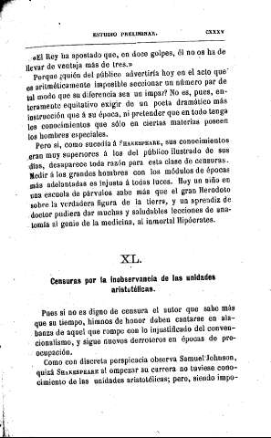 XL. Censuras por la inobservancia de las unidades aristotélicas 