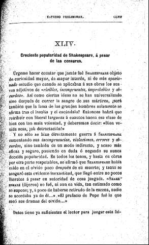 XLIV. Creciente popularidad de Shakespeare, á pesar de las censuras  