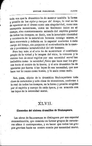 XLVII. Elementos del sistema dramático de Shakespeare