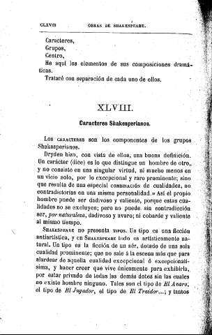 XLVIII. Caracteres Shakesperianos