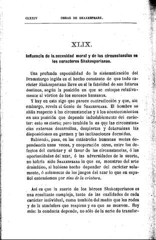 XLIX. Influencia de la necesidad moral y de las circunstancias en los caracteres Shakesperianos