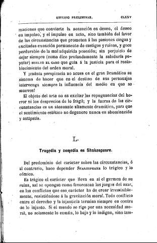 L. Tragedia y comedia en Shakespeare