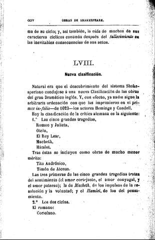 LVIII. Nueva clasificación