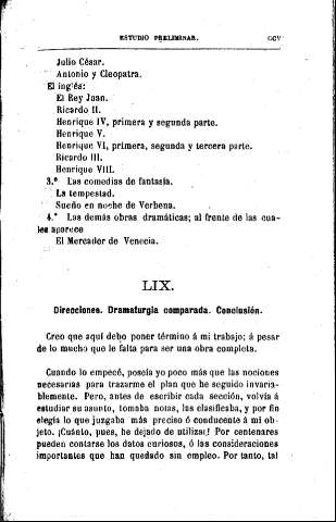 LIX. Direcciones. Dramaturgia comparada. Conclusión