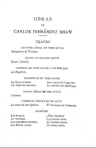 Obras de Carlos Fernández Shaw