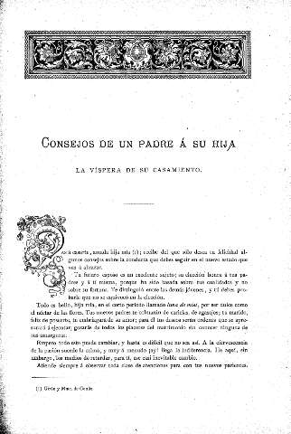 Consejos de un padre á su hija la víspera de su casamiento