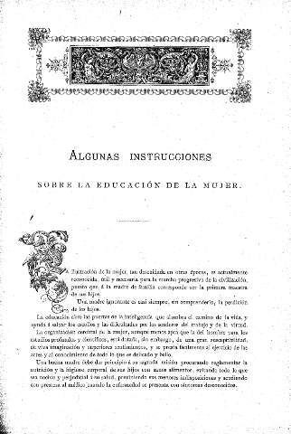 Algunas instrucciones sobre la educación de la mujer