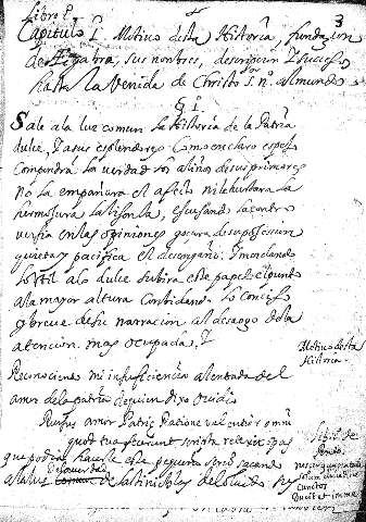 Libro i. Capitulo 1. Motivo desta Historia, fundaçion de AEgabra, sus nombres, descripcion y sucesos hasta la venida de Christo Sor. nº. al mundo