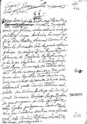 Capit. Prosigue la materia del pasado