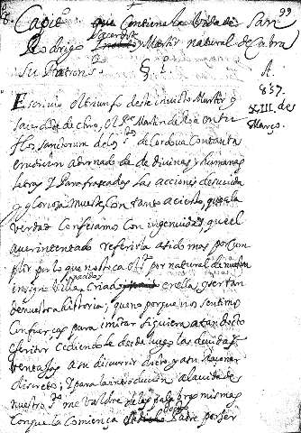 Capit. Contienela vidade San Rodrigo sacerdote y martir natural de Cabra su patron