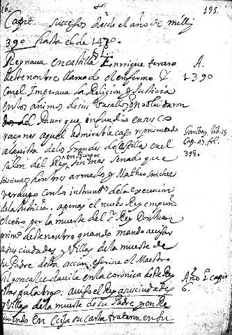 Capit. Succesos desde el año de mil hasta el de 1470