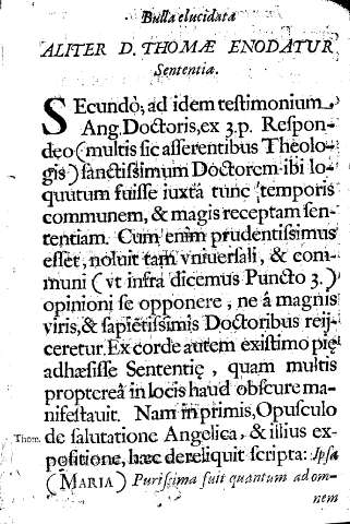 Aliter D. Thomae enodatur sententia