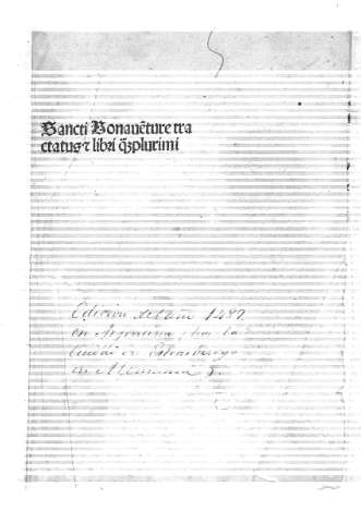 Sancti Bonaventure tractatus [R inversa] libri qzplurimi