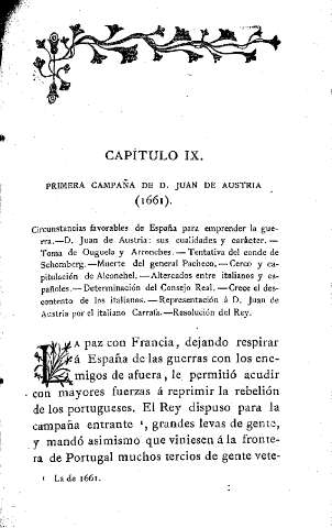 Capítulo IX. Primera Campaña de D. Juan de Austria (1661)