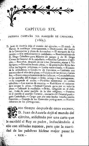 Capítulo XIX. Primera Campaña del Marqués de Caracena (1665)