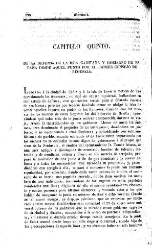 Capítulo Quinto. De la defensa de la Isla gaditana y gobierno de España desde aquel punto por el primer Consejo de Regencia
