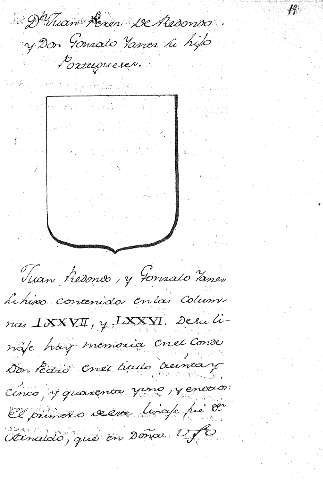 Dn Juan Perez deRedondo y Don Gonzalo Yanez su hijo Portugueses