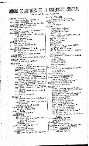 Indice de autores de la Colección Austral