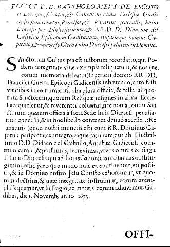 Doctor D.D. Bartholomevs de Escoto et Loorquez ...