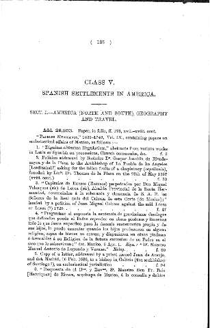 Class V. Spanish settlements in America