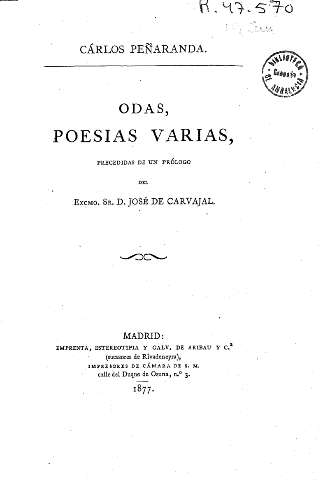 Odas, poesias varias