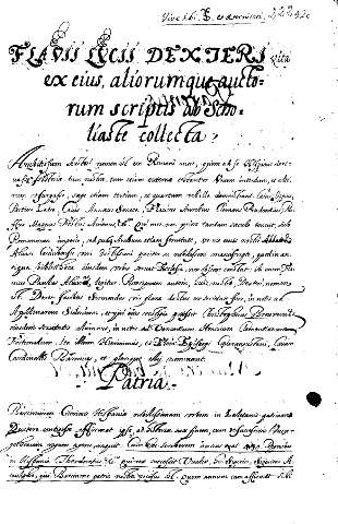 Flavss LVCII dexteri xita ex eius, aliorumque auctorum scriptis ab scholiaste collecta