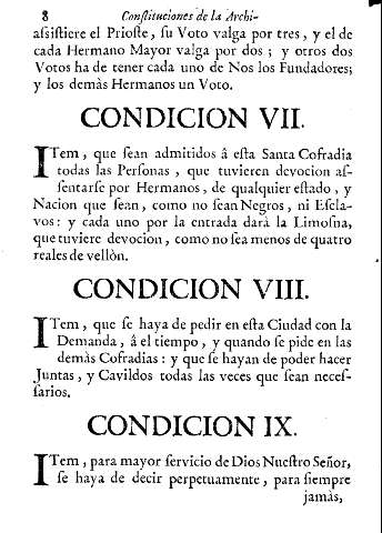 Condicion VII. Condicion VIII. Condicion IX.