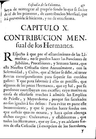 Capitulo X. Contribucion mensual de los hermanos