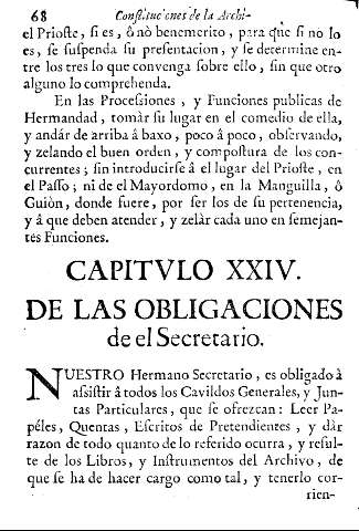Capitvlo XXIV. De las obligaciones de el Secretario
