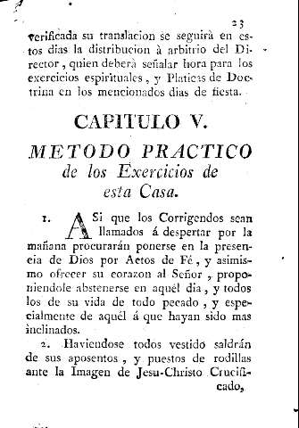 Capitulo V. Metodo practico de los exercicios de esta casa
