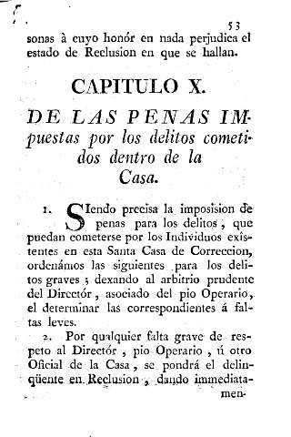 Capitulo X. De las penas impuestas por los delitos cometidos dentro de la casa
