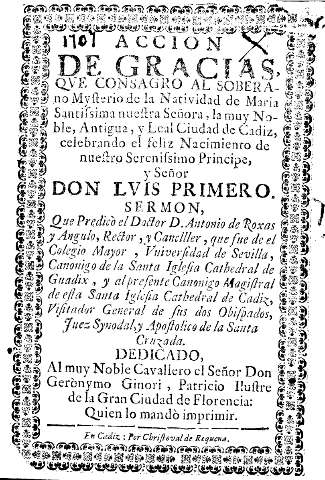 Accion de gracias qve consagro al soberano Mysterio de la Natividad de Maria Santissima nuestra Señora ...
