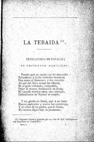 Dedicatoria de Estacio al Emperador Domiciano