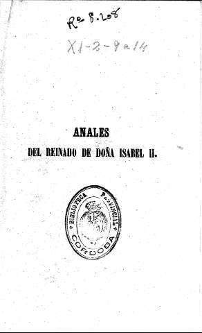 Anales del Reinado de Doña Isabel II