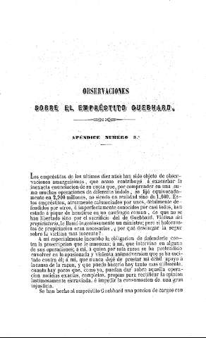 Observaciones sobre el Emprésito Guebhard. 