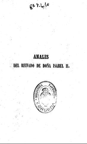 Anales del Reinado de Doña Isabel II.