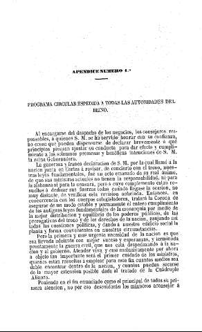 Programa circular espedida a todas las autoridades del Reino