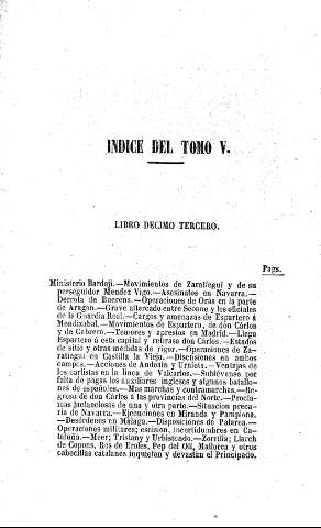 INDICE DEL TOMO V