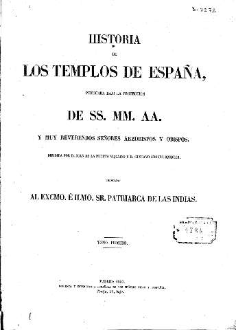 Historia de los templos de España. Tomo primero