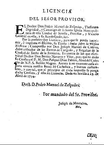 Licencia del señor provisor