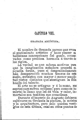 Capítulo VIII. Granada artística